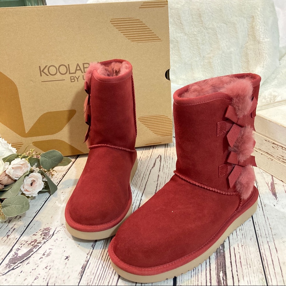 Ugg koolaburra Victoria fur wine short boots NIB - Picture 4 of 7